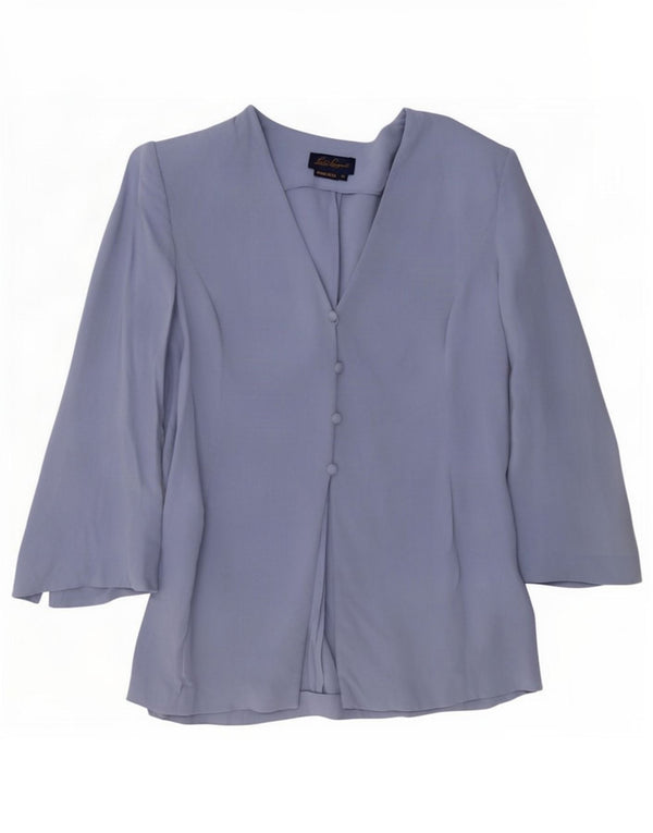 Luisa Spagnoli Cardigan Feminino Top UK 14 Seda Azul Médio
