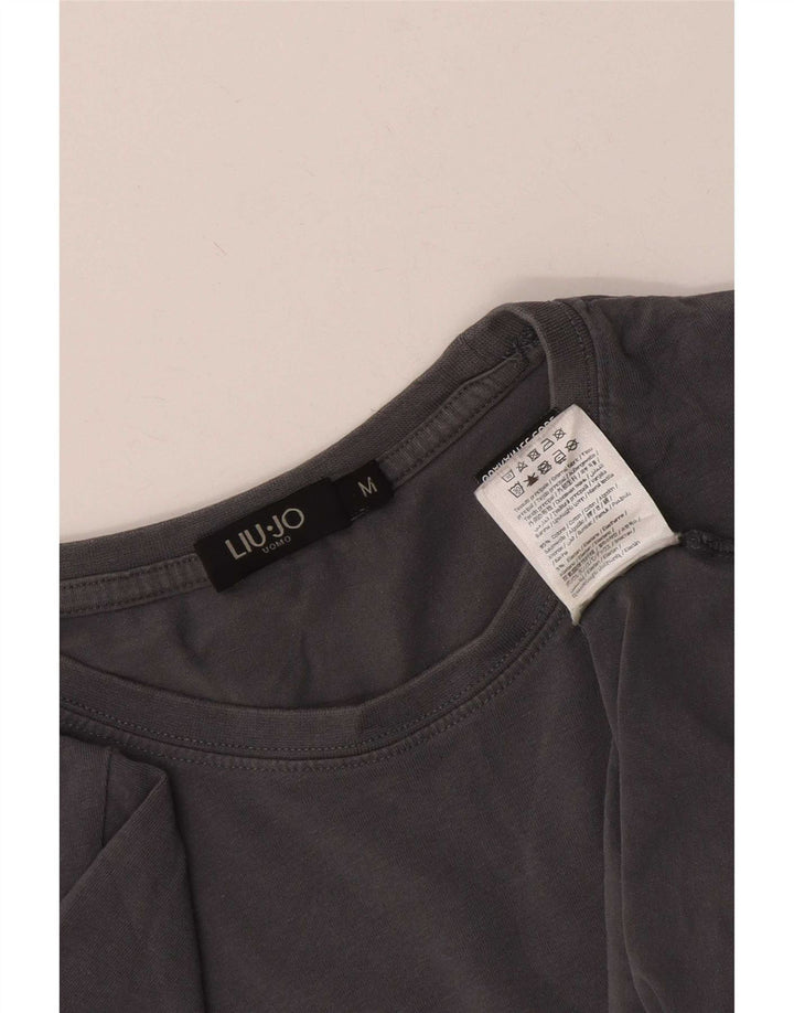 Camiseta masculina Liu Jo Top cinza médio algodão