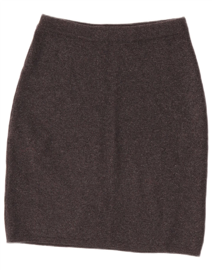 Saia lápis feminina vintage de malha W26 pequena cinza