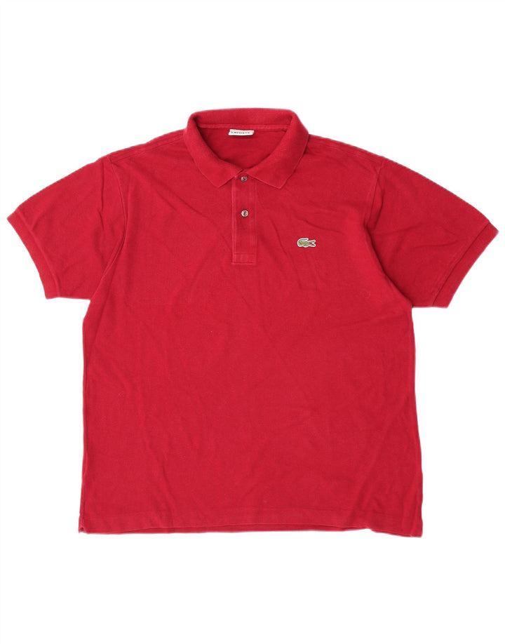 Camisa polo masculina Lacoste tamanho 5 grande algodão vermelho