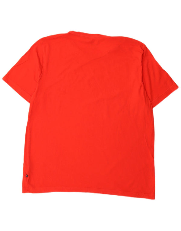 Puma Mens Graphic T-Shirt Top Grande Algodão Vermelho
