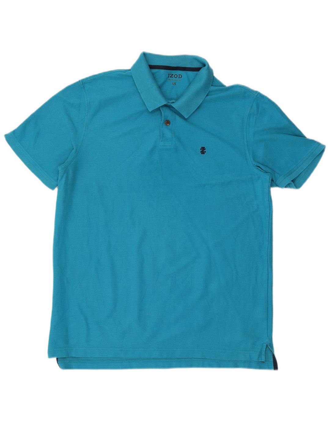 Camisa polo masculina IZOD grande algodão azul