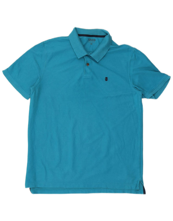 Camisa polo masculina IZOD grande algodão azul