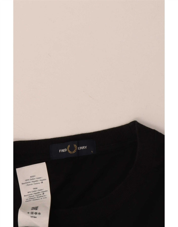 Camiseta masculina Fred Perry grande algodão preto