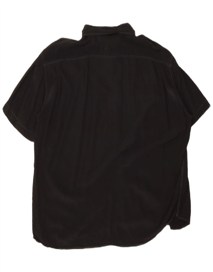 Cacharel Camisa masculina alta de manga curta XL preta