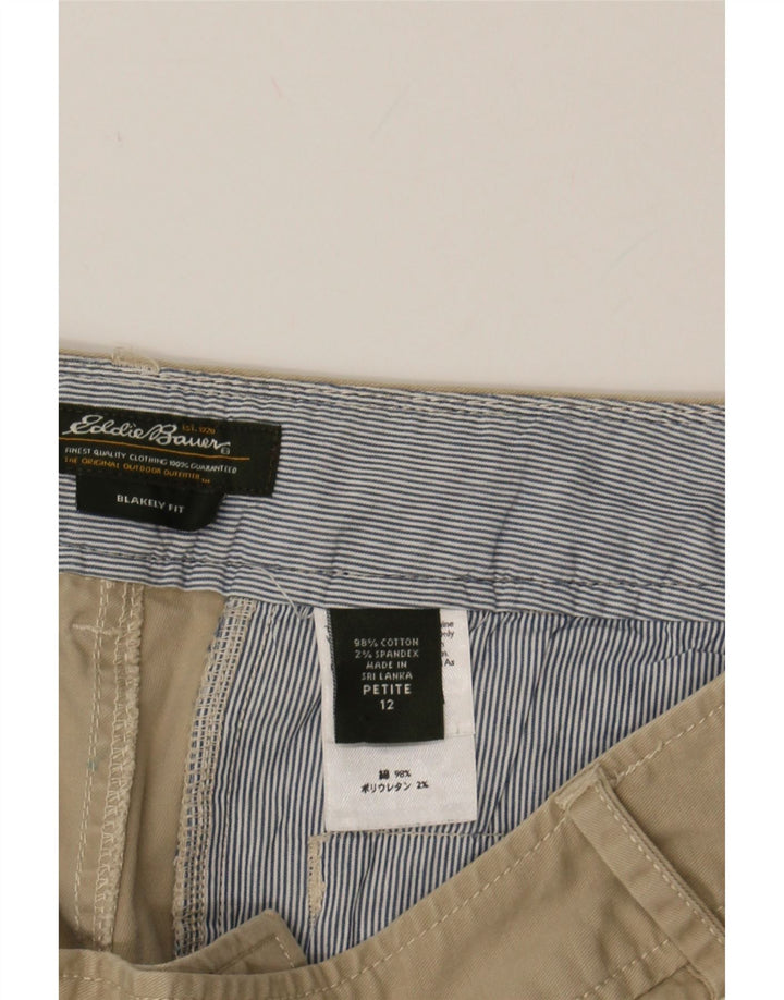 EDDIE BAUER Womens Blakely Fit Bermuda Shorts US 12 Large W34 Beige Cotton Vintage Eddie Bauer and Second-Hand Eddie Bauer from Messina Hembry 