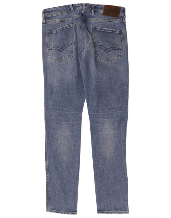 Replay Feminino Anbass Slim Jeans W32 L32 Azul Algodão