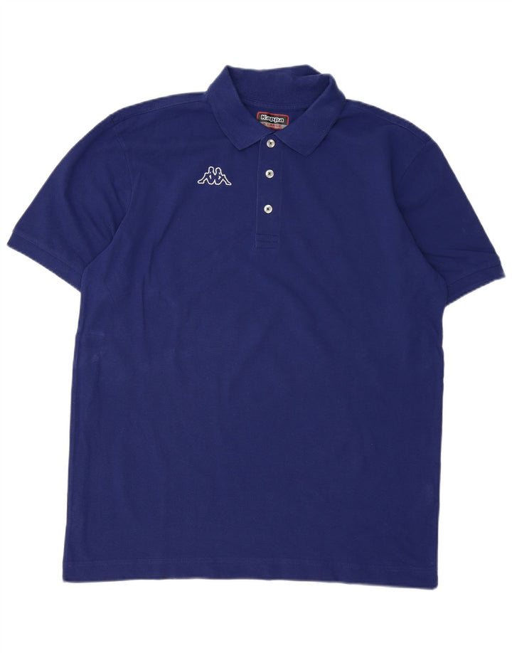Camisa pólo gráfica masculina Kappa XL azul algodão