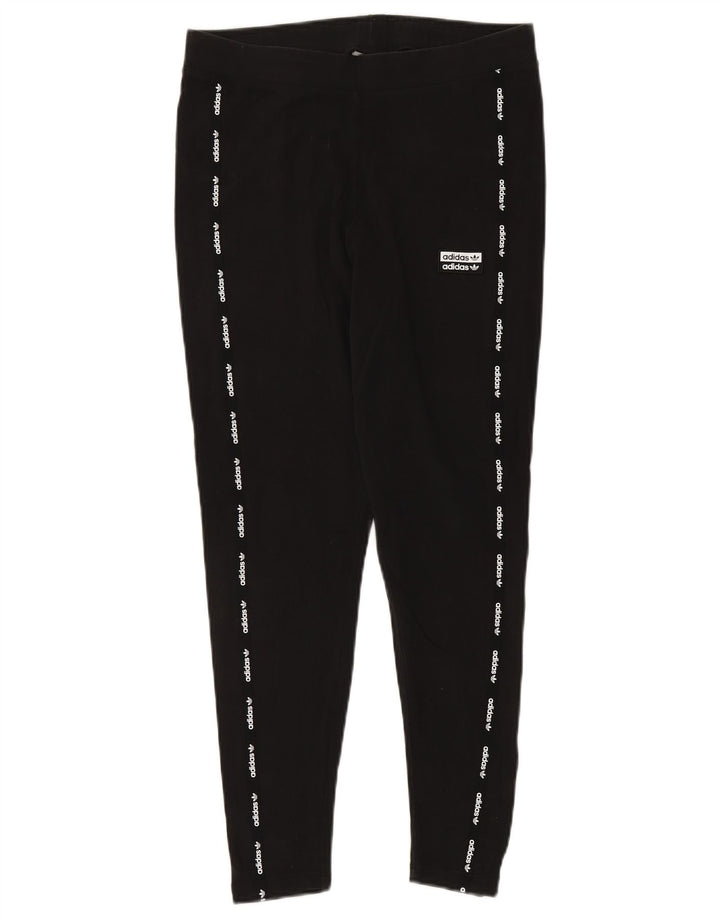 ADIDAS Womens Graphic Leggings UK 18 XL Preto Algodão