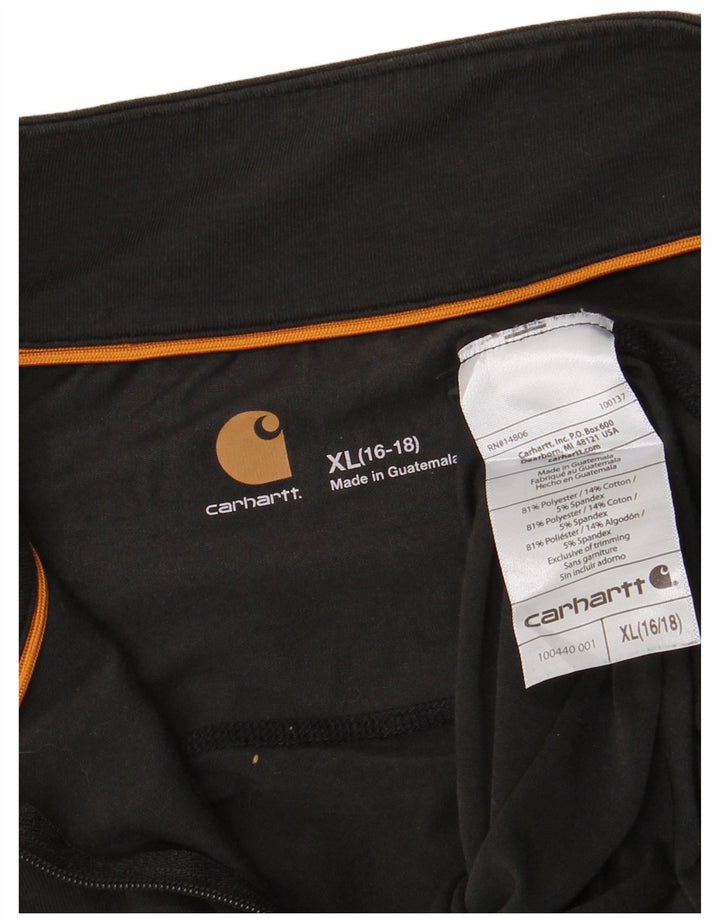 Top feminino Carhartt com zíper e manga comprida US 16/18 XL poliéster preto