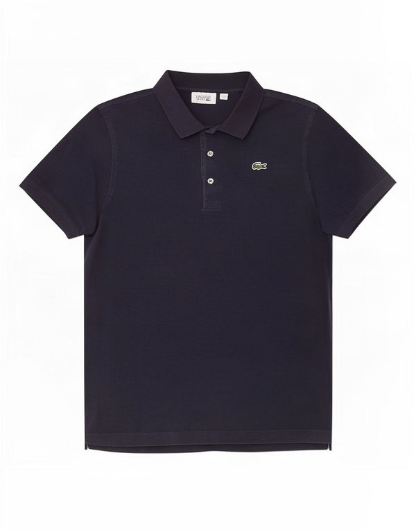 Camisa polo masculina Lacoste tamanho 6 XL azul marinho algodão