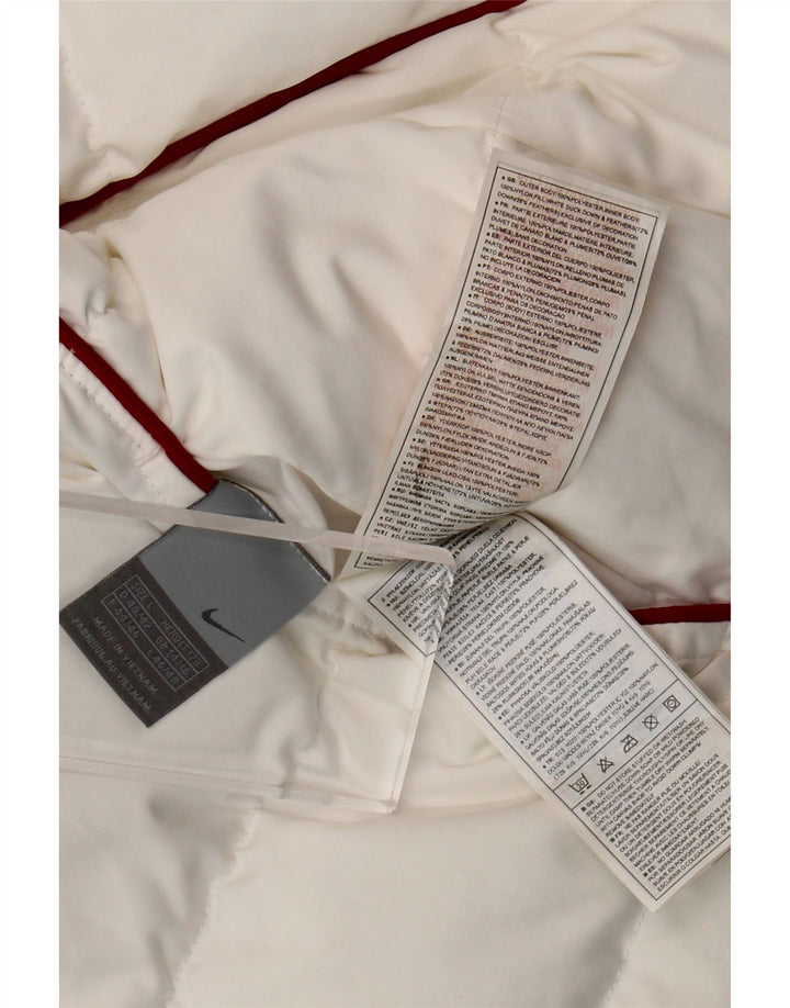 Colete acolchoado reversível feminino Nike UK 14/16 grande poliéster branco