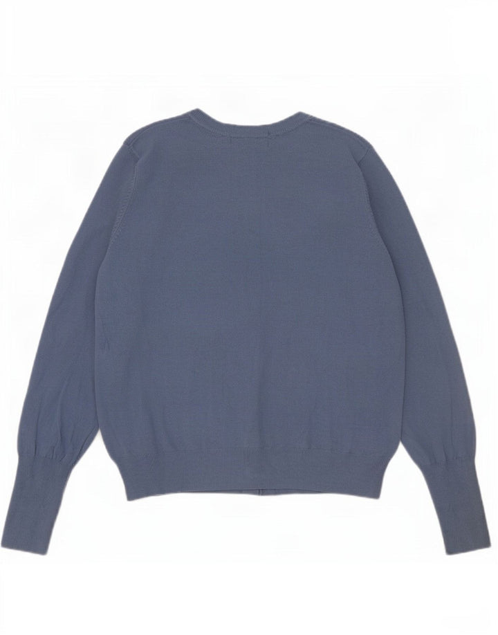 Suéter cardigã feminino Marks & Spencer UK 12 viscose azul médio