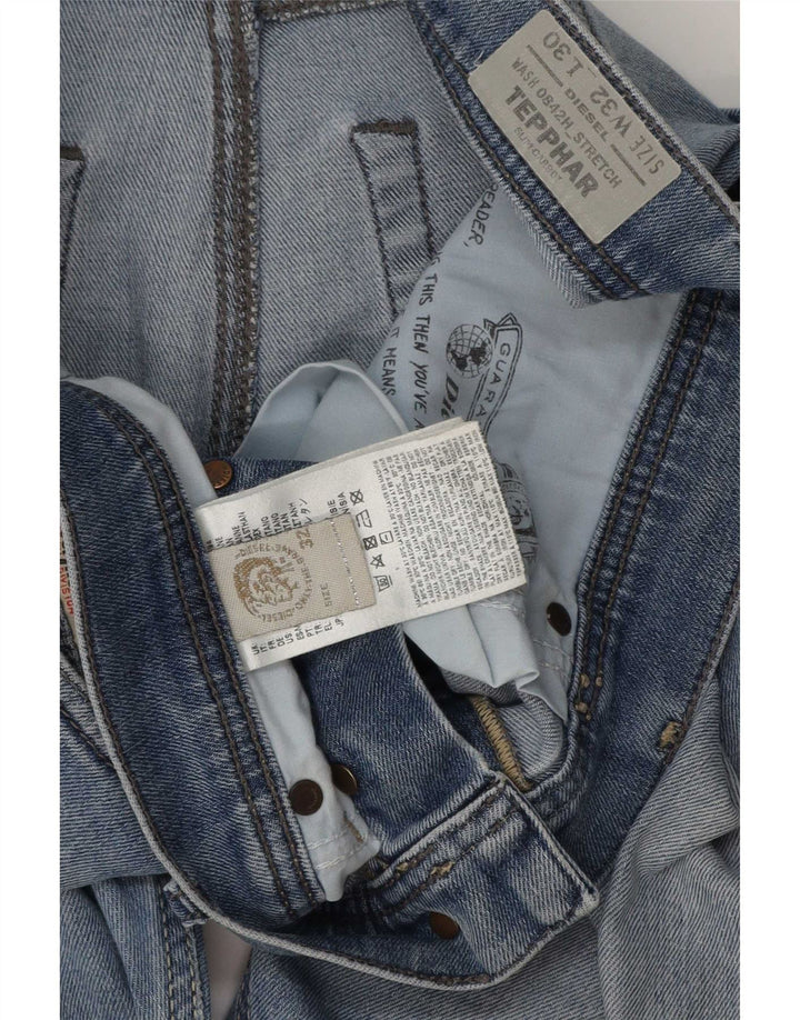 Diesel Mens Tepphar Carrot Slim Jeans W32 L30 Azul Algodão