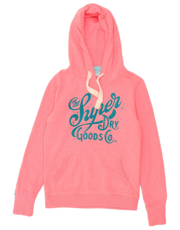 Superdry feminino gráfico moletom com capuz UK 6 XS rosa poliéster