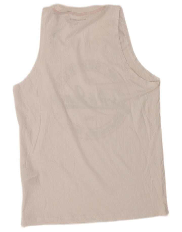 Camiseta gráfica masculina Jack & Jones Top médio algodão branco