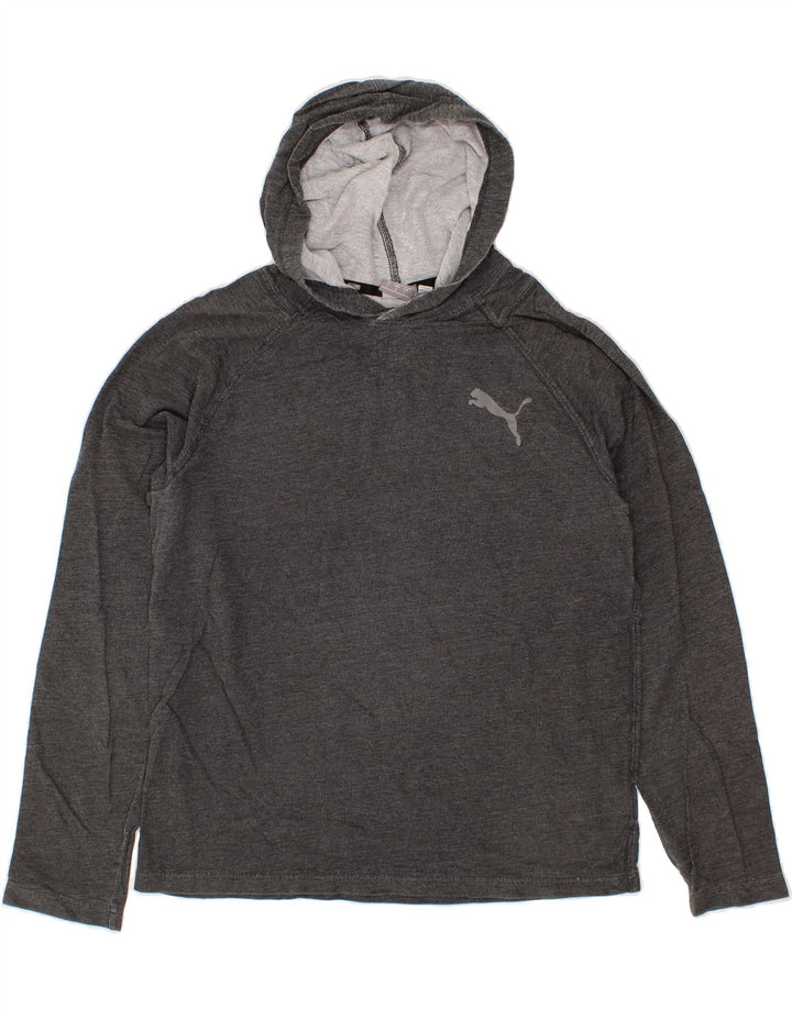 PUMA Womens Hooded Top Long Sleeve UK 16 Large Grey Cotton Vintage Puma and Second-Hand Puma from Messina Hembry 