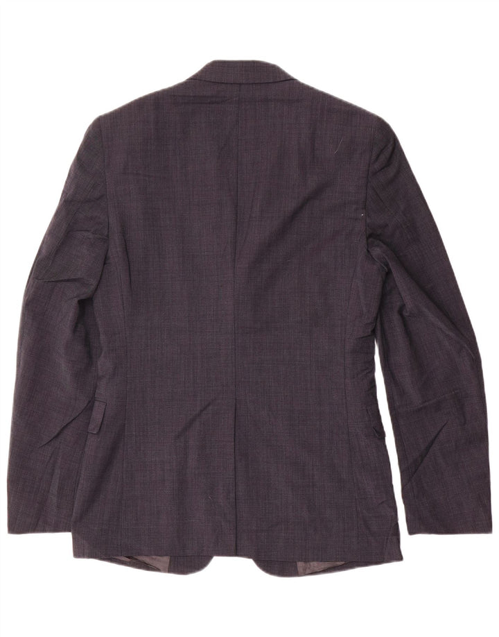Jaqueta blazer masculina DKNY com 2 botões UK 36 pequena azul marinho