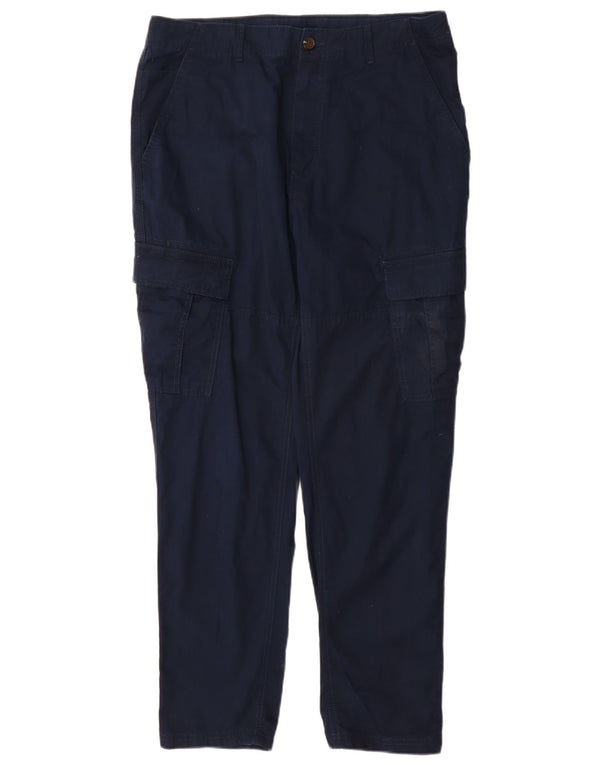 Calça cargo slim masculina Marks & Spencer W36 L31 algodão azul marinho