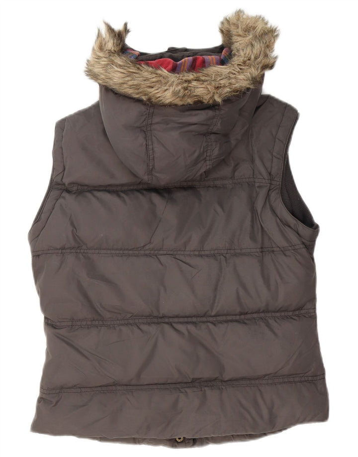 Colete acolchoado feminino Jack Wills UK 10 pequeno cinza nylon