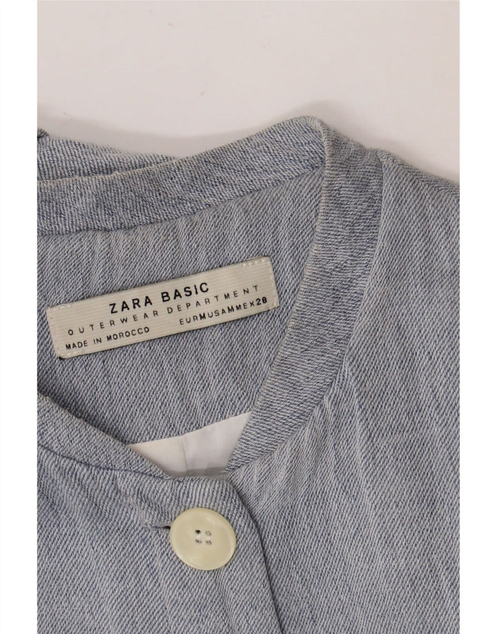 Sobretudo feminino Zara UK 14 azul médio