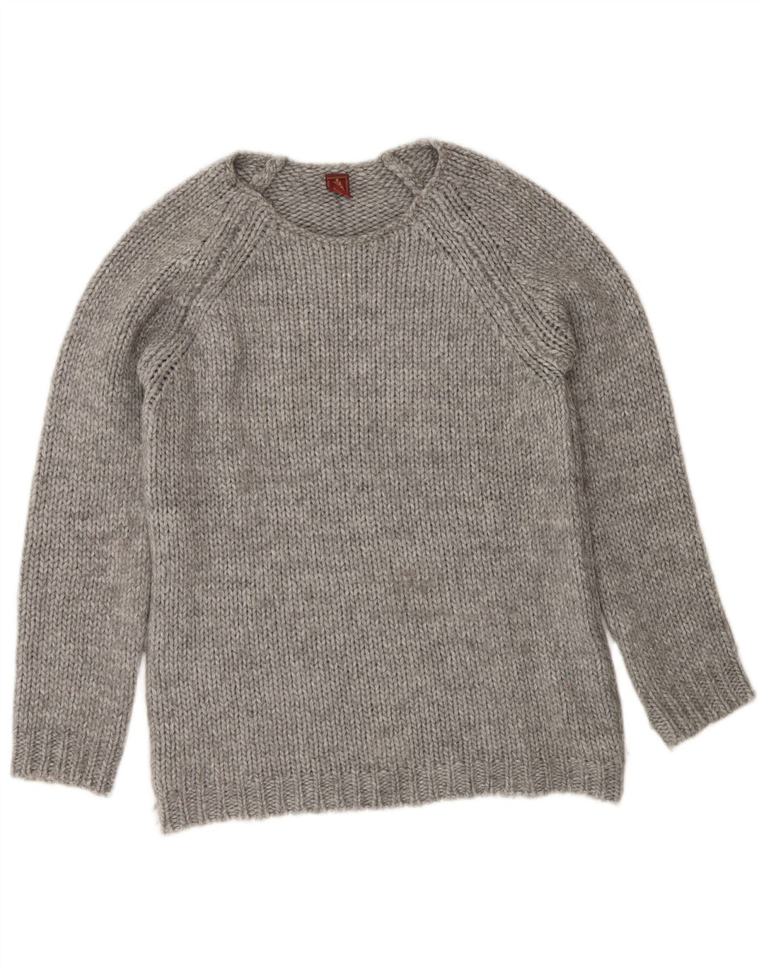 Suéter feminino Dondup com gola canoa Reino Unido 14 lã cinza médio