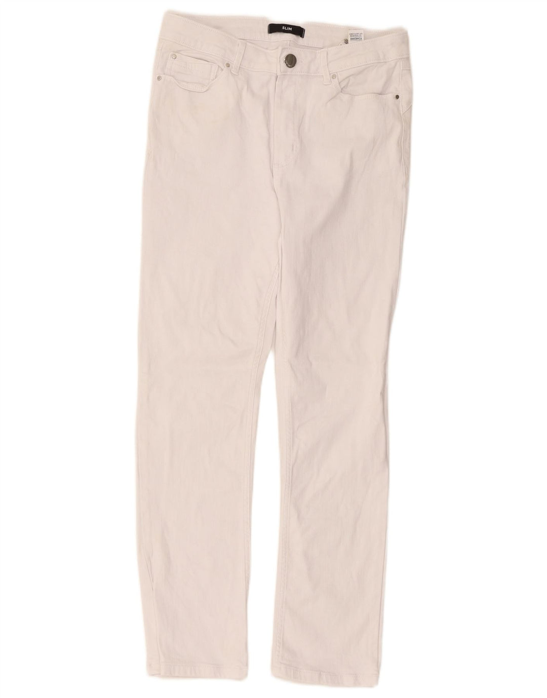 Jeans Marks & Spencer feminino slim UK 12 médio W30 L27 algodão branco