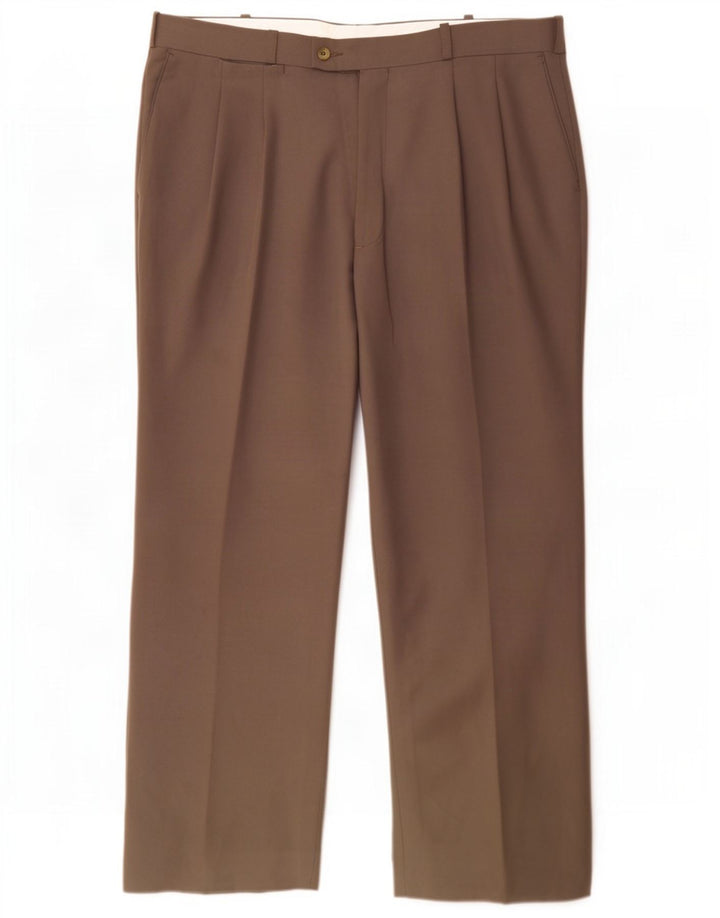 Calça masculina Farah Pegged Suit W36 L29 poliéster cinza