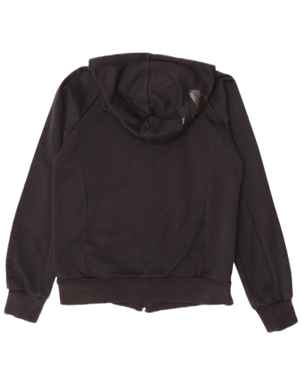 Suéter feminino Adidas com capuz e zíper gráfico IT 42 algodão preto médio