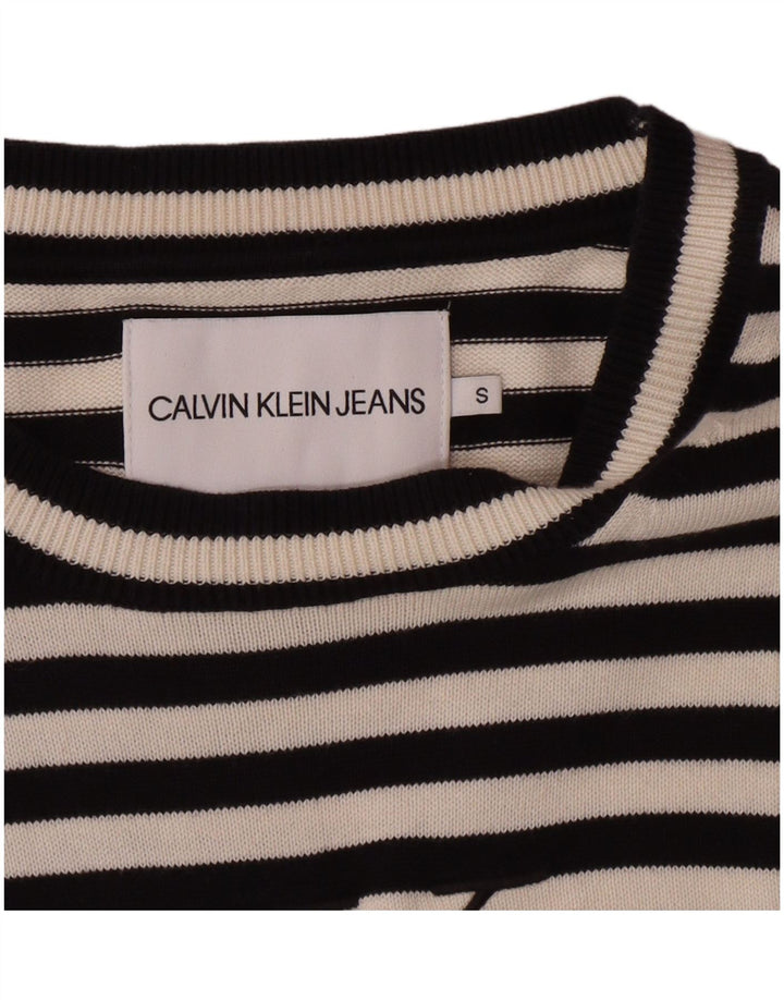 Suéter feminino Calvin Klein com gola canoa UK 10 pequeno preto clássico