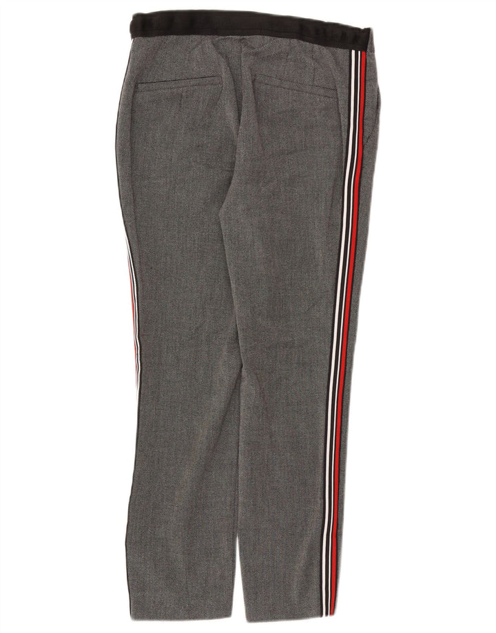 Calça feminina Zara cortada média W28 L25 poliéster cinza