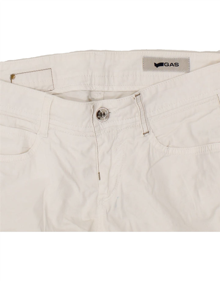 GAS Womens Slim Casual Trousers W29 L28  White Cotton Vintage Gas and Second-Hand Gas from Messina Hembry 