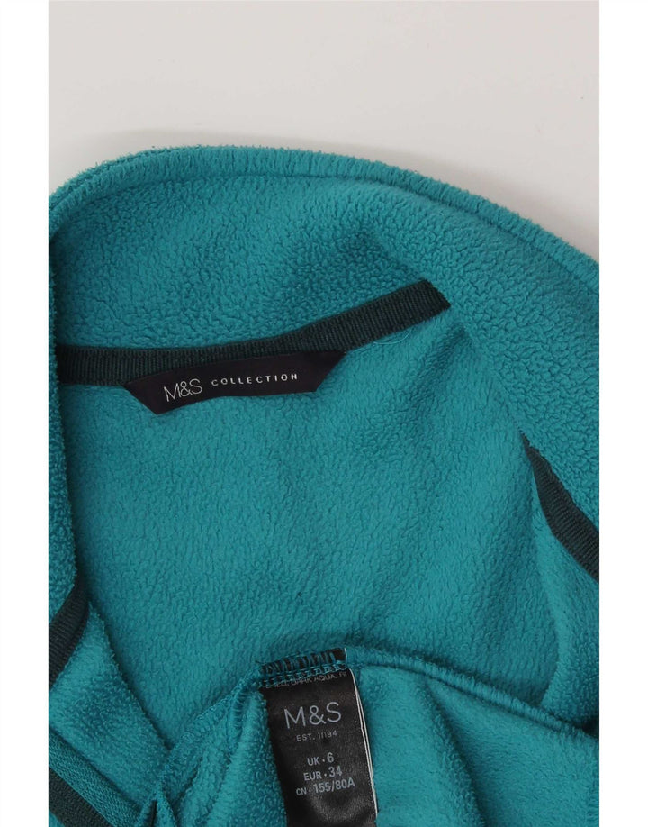 Jaqueta de lã feminina Marks & Spencer UK 6 XS azul poliéster