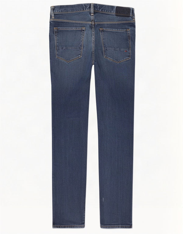 Tommy Hilfiger Masculino Bleecker Distressed Slim Jeans W32 L32 Azul Marinho Algodão