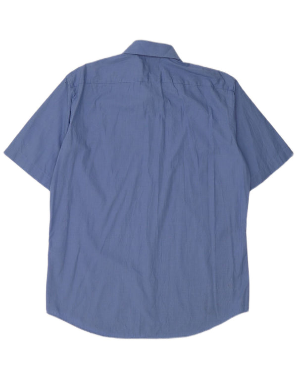 Camisa masculina Hugo Boss manga curta regular fit tamanho 41 16 grande algodão azul