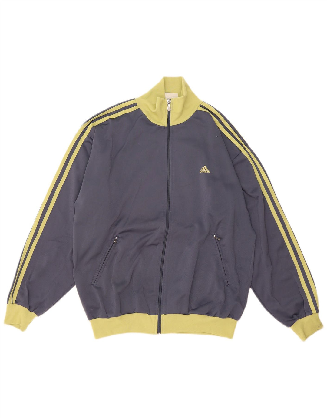 Adidas Mens Tracksuit Top Jacket UK 38/40 Cinza Médio Colourblock Poliéster