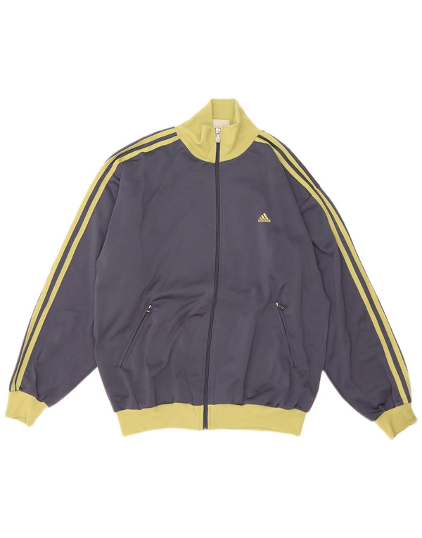 Adidas Mens Tracksuit Top Jacket UK 38/40 Cinza Médio Colourblock Poliéster