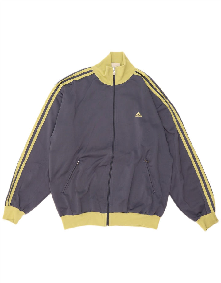 Adidas Mens Tracksuit Top Jacket UK 38/40 Cinza Médio Colourblock Poliéster