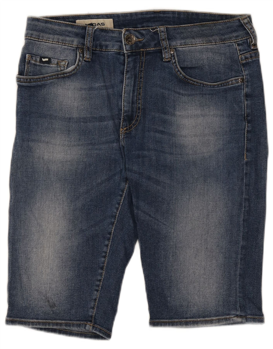 Shorts jeans masculino Gas W33 algodão azul médio