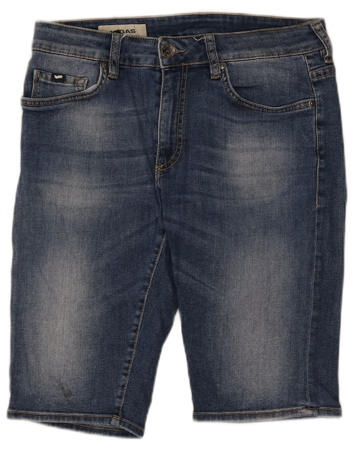Shorts jeans masculino Gas W33 algodão azul médio