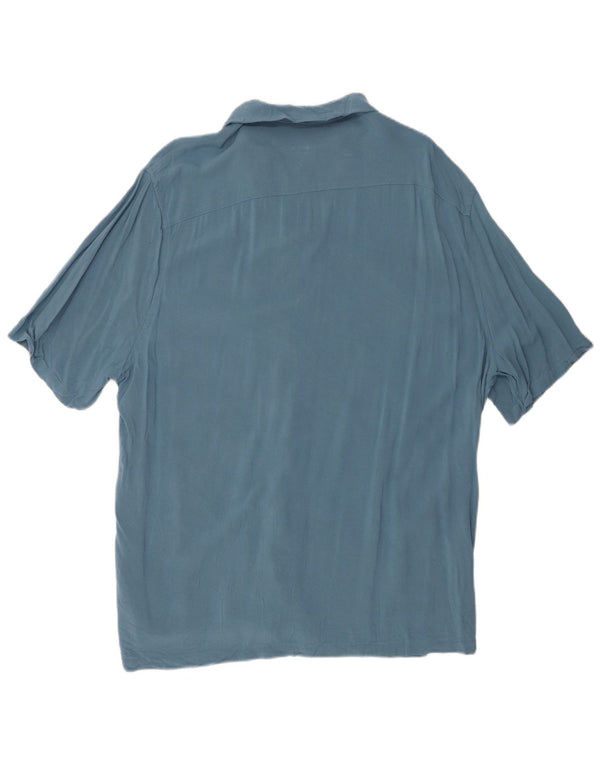 Camisa masculina de ajuste relaxado All Saints 2XL viscose azul