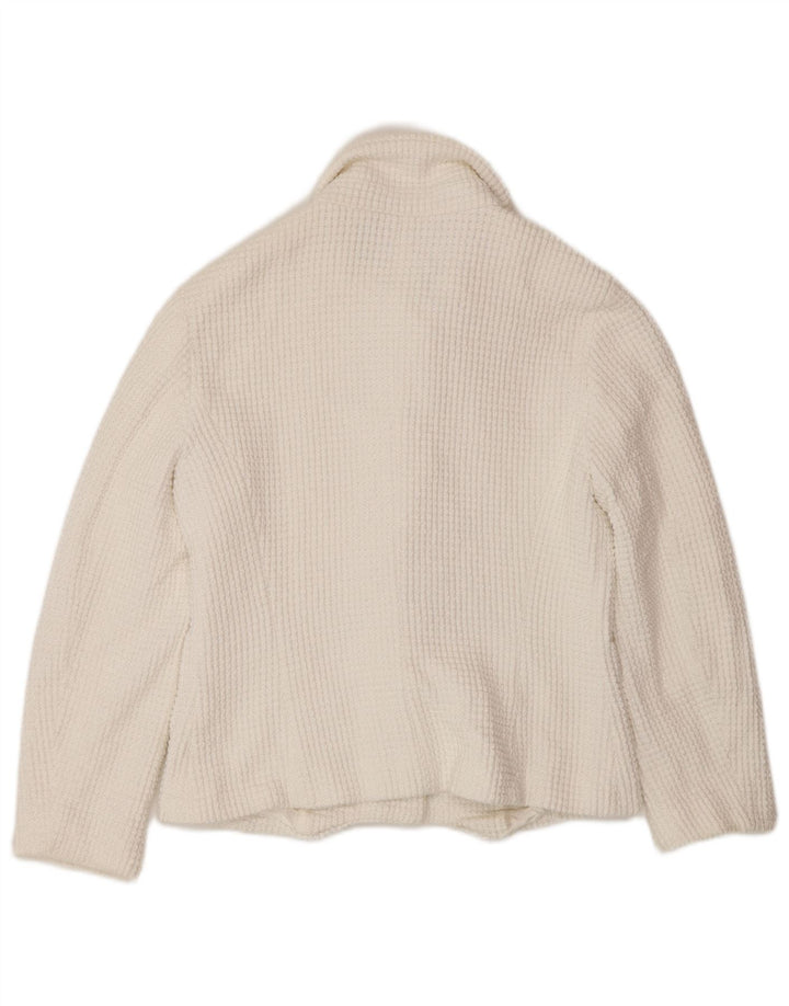 Jaqueta blazer feminina Zara com 1 botão Reino Unido 12 médio branco