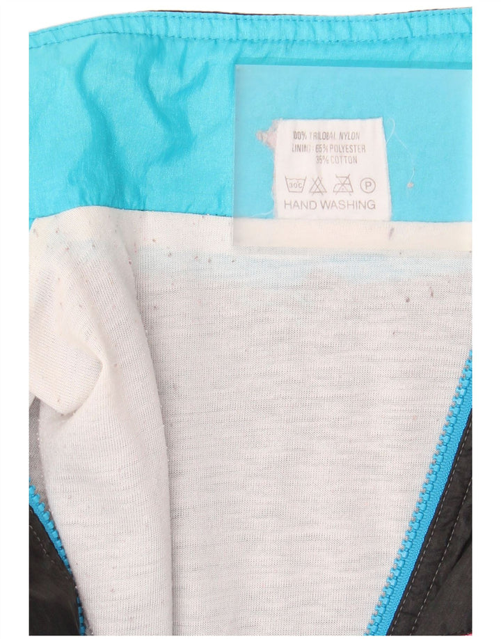 Jaqueta superior de agasalho masculino vintage médio azul colorblock nylon