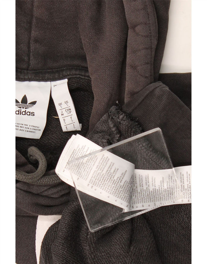 ADIDAS Mens Graphic Hoodie Jumper Pequeno Algodão Preto