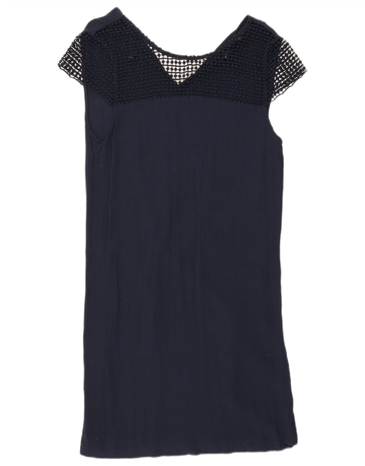 Zara Womens Shift Dress UK 12 Médio Azul Marinho Poliéster