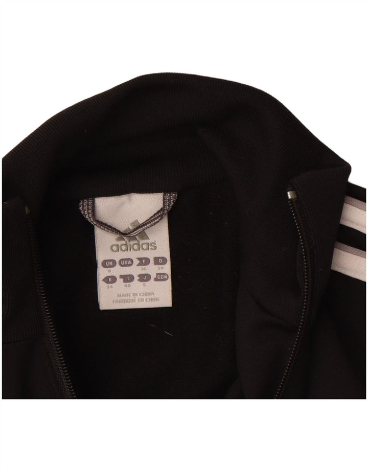 ADIDAS Womens Tracksuit Top Jacket UK 8 Pequeno Poliéster Preto