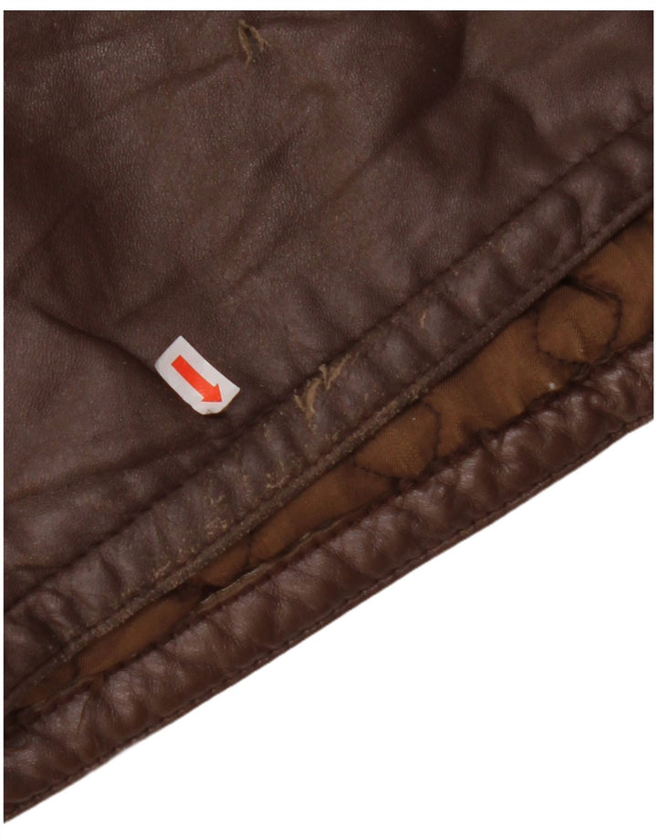 Jaqueta de couro masculina VINTAGE IT 56 3XL marrom