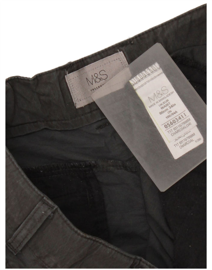 Shorts cargo masculino Marks & Spencer W34 grande algodão cinza