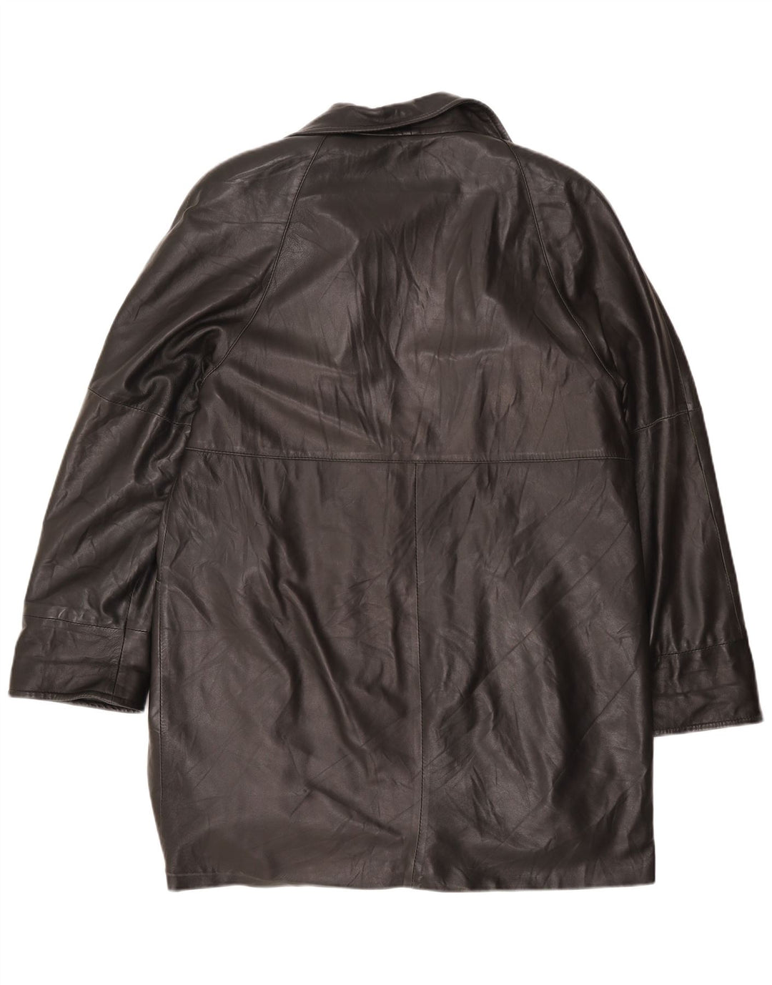 Casaco de couro feminino vintage UK 16 grande preto