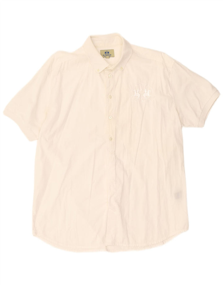 Camisa pulôver masculina de manga curta LA MARTINA Buenos Aires XL branca